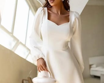 navy blue dress for baby girl Long Sleeve Structured Lace Maxi Dress White main image 0