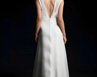 Ivory Silk Midi Dress, Bridesmaid Slip Dress, Simple Wedding Or Engagement Dress