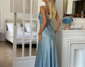 Royal Blue Sparkle Slip Dress: Jersey Lycra Cowl Neck Gown - Etsy