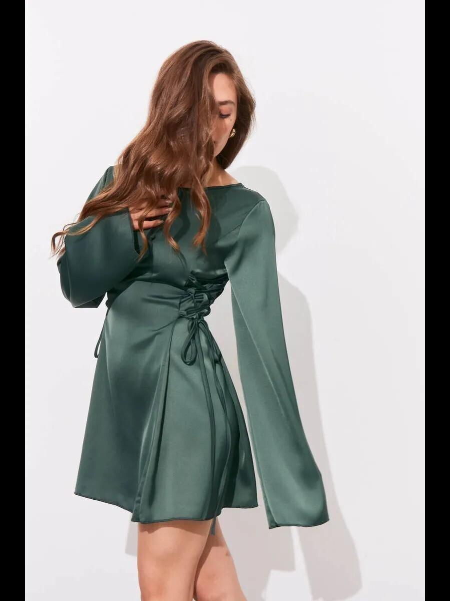 chinese dress ladies L'agence Dani Silk Blouse Top in Malachite Green main image 1