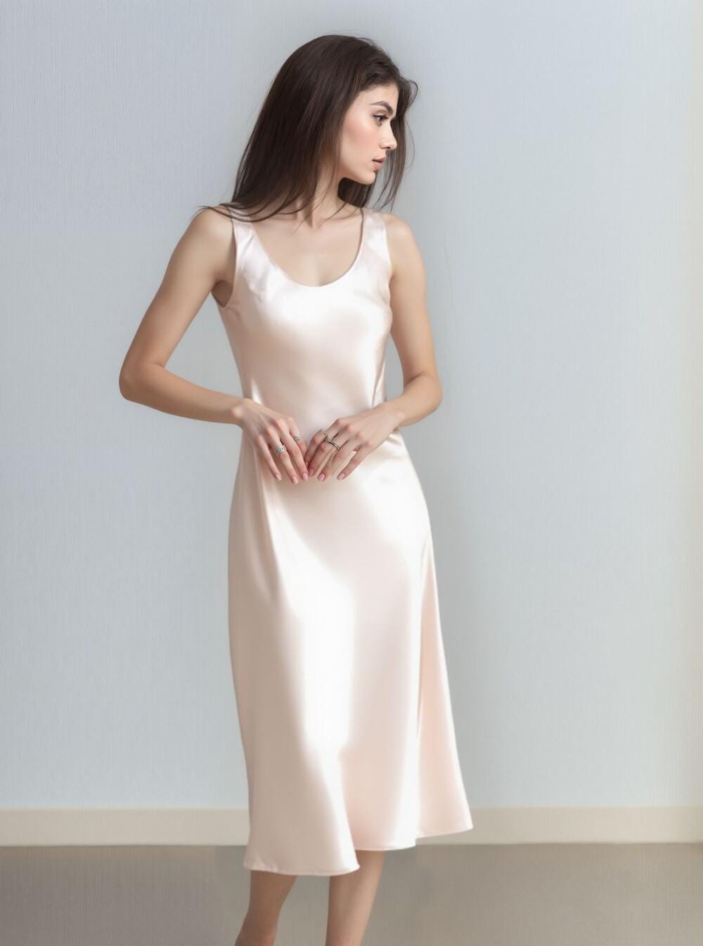 Silver Slip Dress - Etsy