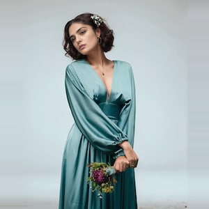 Bias Cut Silk Dress Blue - Etsy
