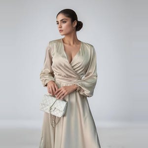elegant white long dress Elegant White Long Dress – Flared Skirt & Keyhole Neckline – 2622