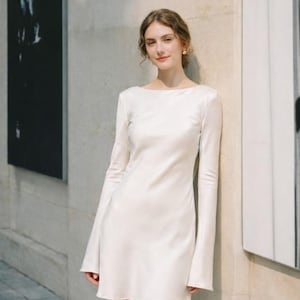 knee length dresses for ladies Lumina Long Sleeve Mini Dress