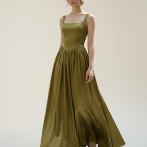 chinese dress ladies Clarette Basque Waist Open Back Maxi Dress Spotted Chocolate main image 0