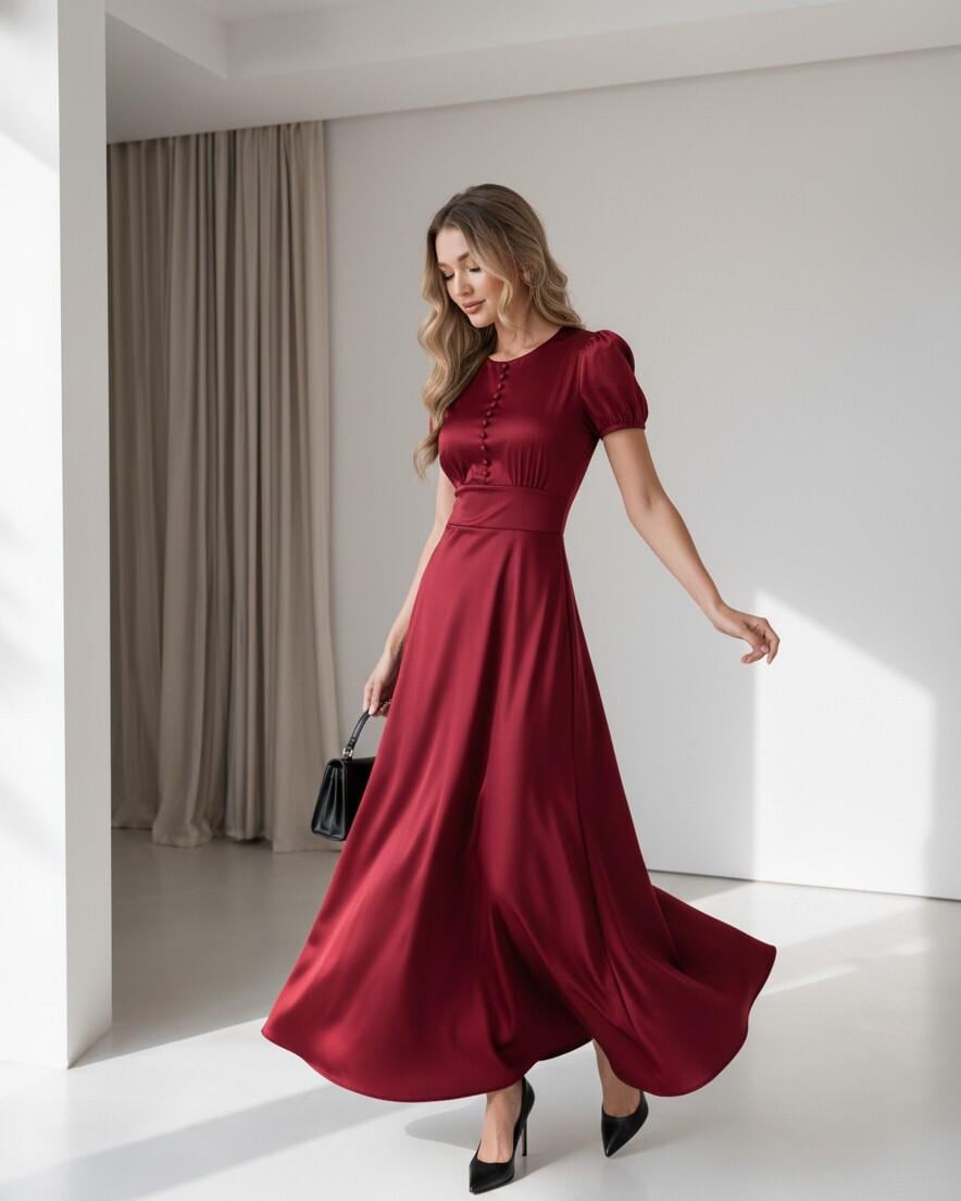 Burgundy Slit Dress - Etsy