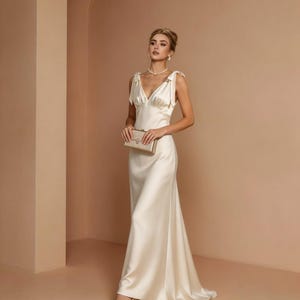 Ivory Silk Satin Maxi Dress - Etsy