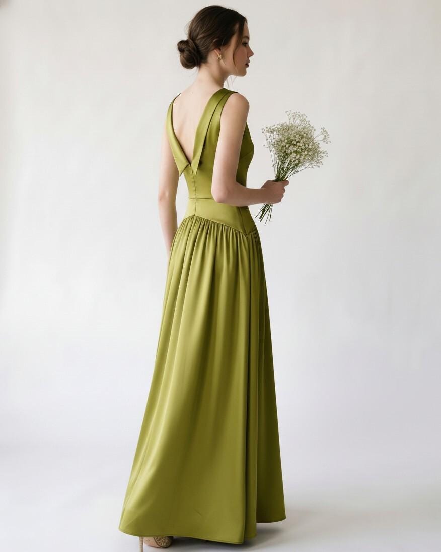 Boatneck Satin Dress - Etsy