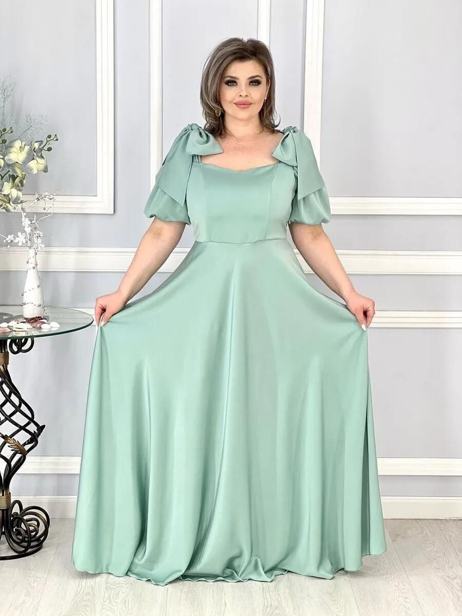 slim fit dress slacks Elegant Mint Green Mother of the Bride Dress with Sequin and Beaded Lace  Flowers – Carlyna main image 1