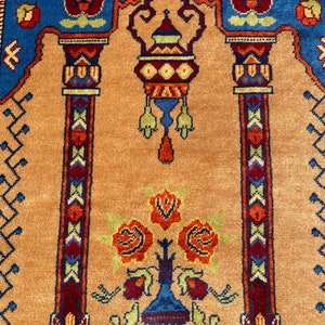 Elegant Afghani Handmade Prayer Rug Belgic Wool 4.4x2.8 Ft Spiritual ...