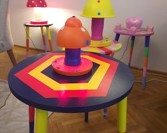 Colorful handmade Circle Coffee Table With Vibrant And Realistic Style