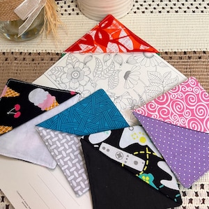 Fabric bookmarks sets of 3 - square bookmarks - square fabric bookmark - soft bookmark