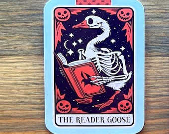 Marcapáginas magnético de la carta del Tarot del Ganso Lector: accesorio para agenda, regalo para profesores