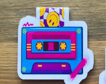 90s Cassette Tape Magnetic Bookmark – Water Resistant Planner Accessory