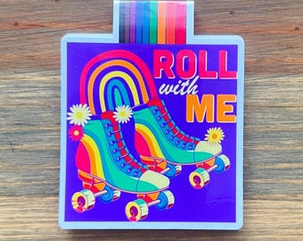 Marcapáginas magnético de patines de los 90: accesorio impermeable para libros