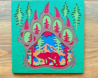 Tarjeta de felicitación "Espíritu de lo Salvaje" - "Pata de Oso"