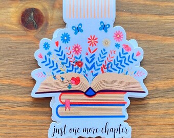 Solo un capítulo más - Flores de primavera - Marcapáginas magnético - Regalo resistente al agua