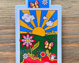 Marcapáginas magnético hippie: regalo para amantes de la lectura y accesorio para agendas.