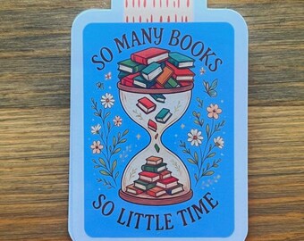 Marcapáginas magnético "Tantos libros, tan poco tiempo" – Regalo resistente al agua
