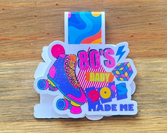 Marcapáginas magnético "Chica de los 80" - Accesorio impermeable para libros