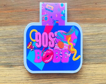 Marcapáginas magnético "Totally 90's Babe" (accesorio impermeable para libros)