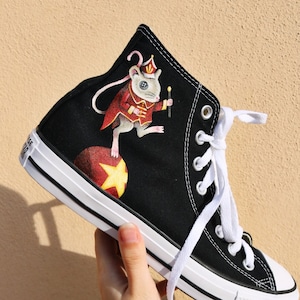 Coraline Mouse Custom Hand painted Converse Shoes