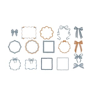 Whimsy Bow Jakobsmuschel Rahmen Maschinenstickdatei Bundle (Digitale Zip-Datei) in 7 Größen