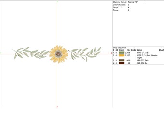 Sunflower Border and Bouquet Machine Embroidery Design File