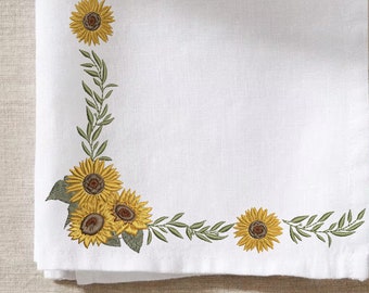 Sunflower Border and Bouquet Machine Embroidery Design File