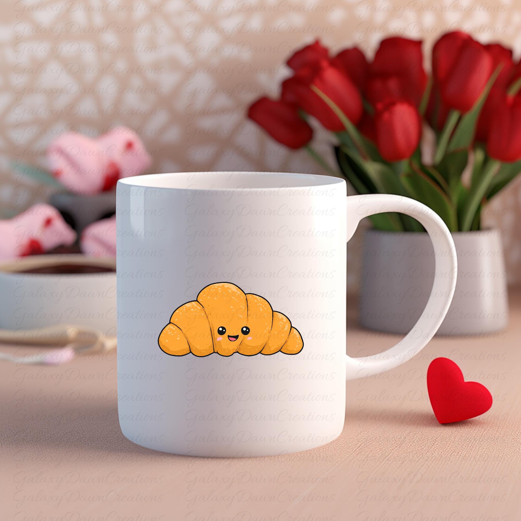Kawaii Croissant Clipart, Cute Cartoon Breakfast Pastry PNG, French ...