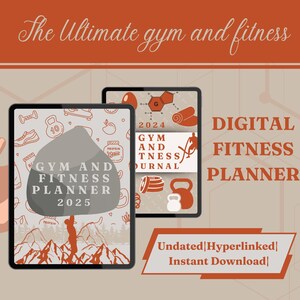 Fitness Journal, Gym Planner, Digital Planner, Dated & Undated Workout Planner, Progress Tracker, iPad Planner, Workout Logs, Meal Planner.