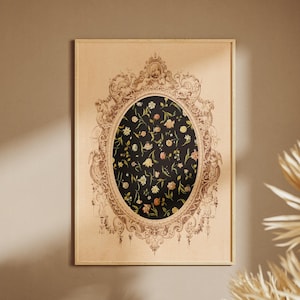 Botanical Vintage Print, Digital Download, Boho Print, Vintage Frame, Vintage Wall Art, Bohemian Decor, Bogo Wall Art, Whimsical Print