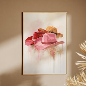 Cowgirl Hats Print, Western Print, Rodeo Poster, Preppy Western Wall Art, Western Wall Art, Cowgirl Print, Western Poster, Cowgirl Hat Decor