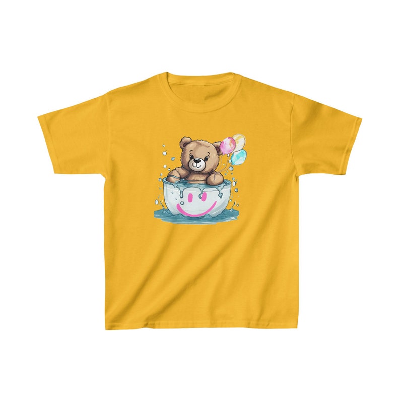 Camiseta de algodón pesado para niños, camisa de oso de peluche, camisa de oso de peluche vintage, camisa de oso de peluche retro, camiseta de oso fresco, camisa de oso divertido, regalo de verano imagen 9