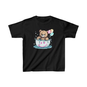 Camiseta de algodón pesado para niños, camisa de oso de peluche, camisa de oso de peluche vintage, camisa de oso de peluche retro, camiseta de oso fresco, camisa de oso divertido, regalo de verano imagen 1