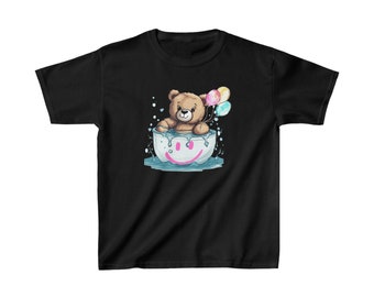 Camiseta de algodón pesado para niños, camisa de oso de peluche, camisa de oso de peluche vintage, camisa de oso de peluche retro, camiseta de oso fresco, camisa de oso divertido, regalo de verano