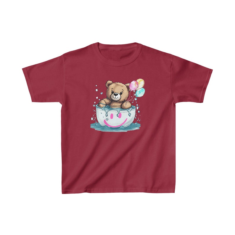 Camiseta de algodón pesado para niños, camisa de oso de peluche, camisa de oso de peluche vintage, camisa de oso de peluche retro, camiseta de oso fresco, camisa de oso divertido, regalo de verano imagen 8