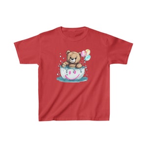 Camiseta de algodón pesado para niños, camisa de oso de peluche, camisa de oso de peluche vintage, camisa de oso de peluche retro, camiseta de oso fresco, camisa de oso divertido, regalo de verano imagen 4