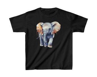 Camiseta para niños con elefante bebé, camisa de animales safari para niñas, divertida y linda camiseta para niños pequeños, amante del elefante bebé, camiseta de algodón pesado para niños, de moda