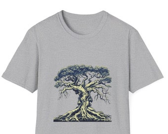 Camisa de árbol, camiseta de árbol retorcido, camiseta gráfica para hombre, árbol de la vida, camiseta fresca, camiseta de estilo suave para adultos unisex, regalo amante de la naturaleza, camisa de la naturaleza