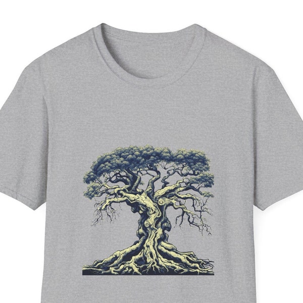 Tree Shirt, Gnarled Tree Tshirt, Men's Graphic Tee, Tree of Life, Cool tee, Unisex Adult Softstyle T-Shirt, Nature Lover Gift , Nature Shirt