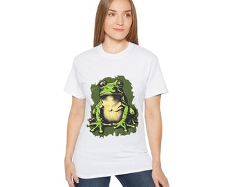 Camiseta retro de rana, camiseta Cottagecore Froggy, camiseta unisex ultra algodón, camisa de rana y sapo juvenil, camisa ofensiva para niñas, camiseta linda de sapo