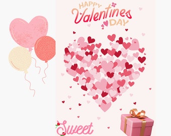 tarjeta de regalo de San Valentín para prometido, nueva tarjeta de mensaje de San Valentín, tarjeta de San Valentín para todos, tarjeta de regalo elegante, regalo para pareja de enamorados