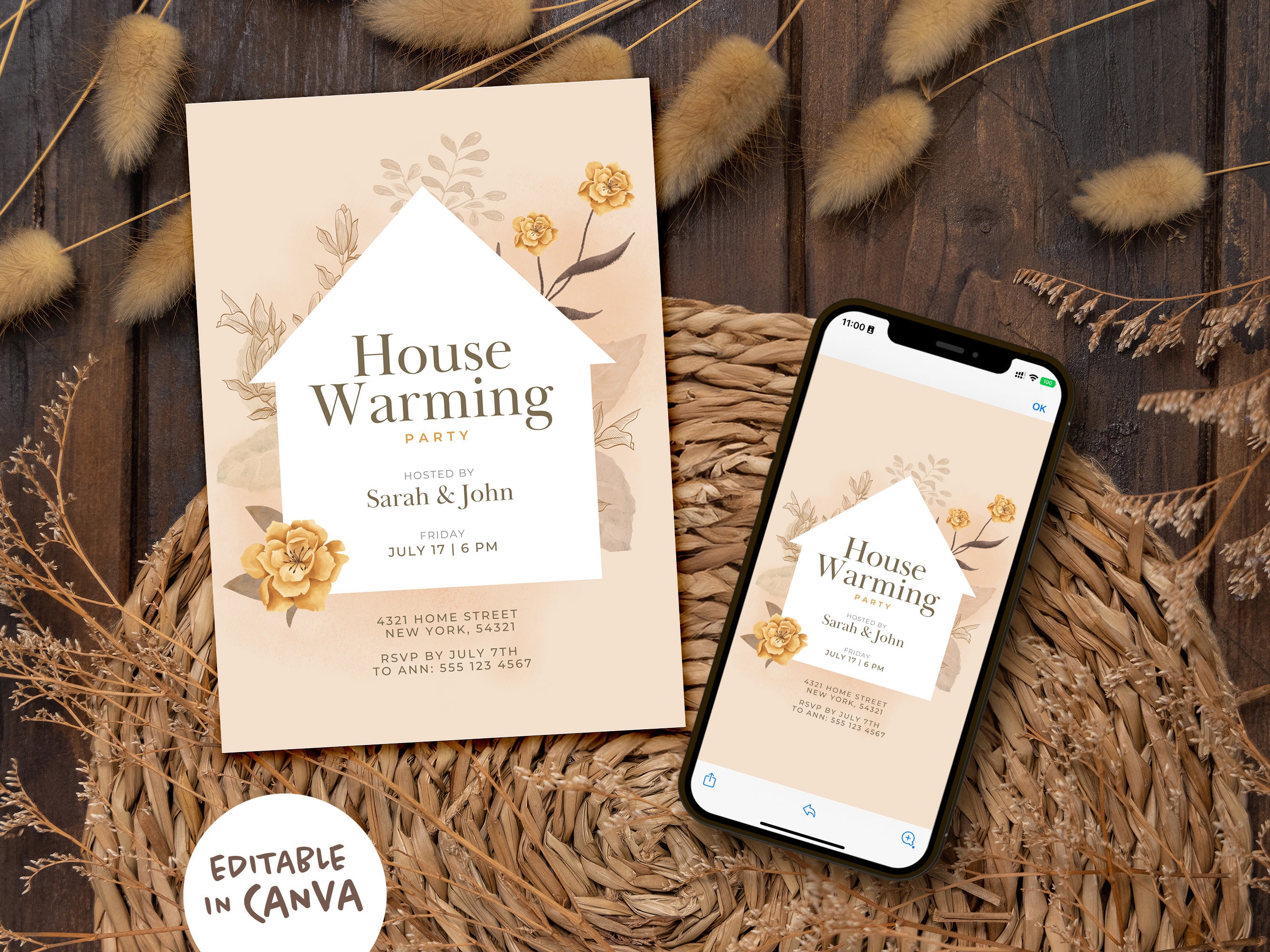 Housewarming Invitation Templates Canva, Housewarming Party Invitation ...