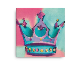 Princess Crown Queen Crown Oil Painting Canvas Print Wall Art