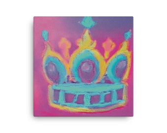Princess Crown Oil Painting Canvas Print