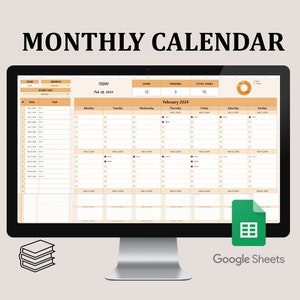 2024 Calendar Planner | Monthly Calendar Template | Dynamic Calendar | Google Sheets Spreadsheet | Daily Schedule Template
