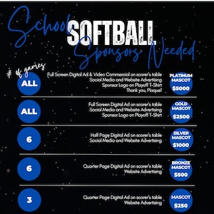 Booster Athletic Club Fundraiser Flyer Packet Package | Everything you Need! | SOFTBALL