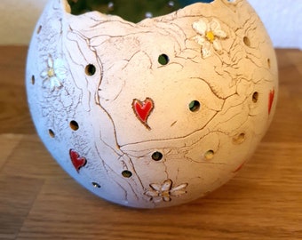 Bola de luz flores corazones ceramica
