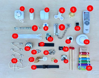 Sensorische Elemente für Kleinkinder, Holzbrettteile, Holzteile, Montessori-Spielzeug, DIY-Spielzeug